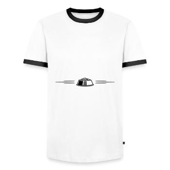 Ligne Bowl Dog - T-shirt contrasté Homme - blanc/noir - Devant - AI Model Female 172 light (172cm) & AI Model Male 178 dark (178cm)