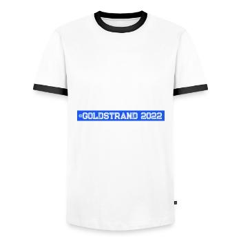 Golden Sands 2022 - Men's Ringer Shirt - white/black - Front - AI Model Female 172 light (172cm) & AI Model Male 178 dark (178cm)