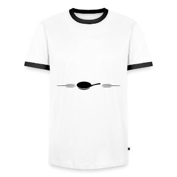 Pan line - Men's Ringer Shirt - white/black - Front - AI Model Female 172 light (172cm) & AI Model Male 178 dark (178cm)