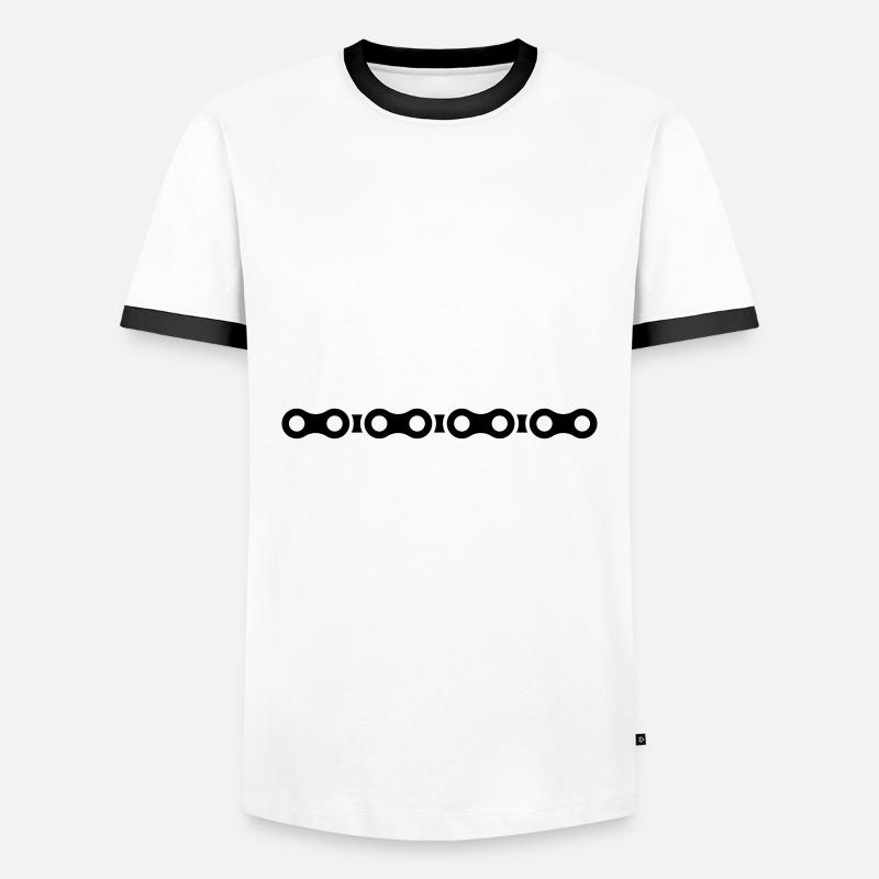 Bicycle Chain - Men's Ringer Shirt - white/black