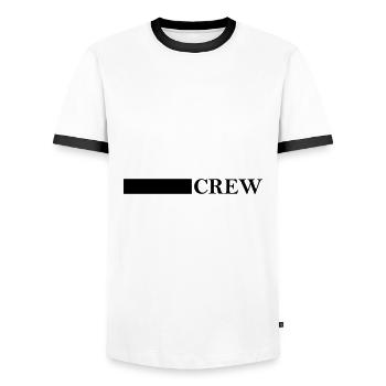 Conception de l’équipage - T-shirt contrasté Homme - blanc/noir - Devant - AI Model Female 172 light (172cm) & AI Model Male 178 dark (178cm)