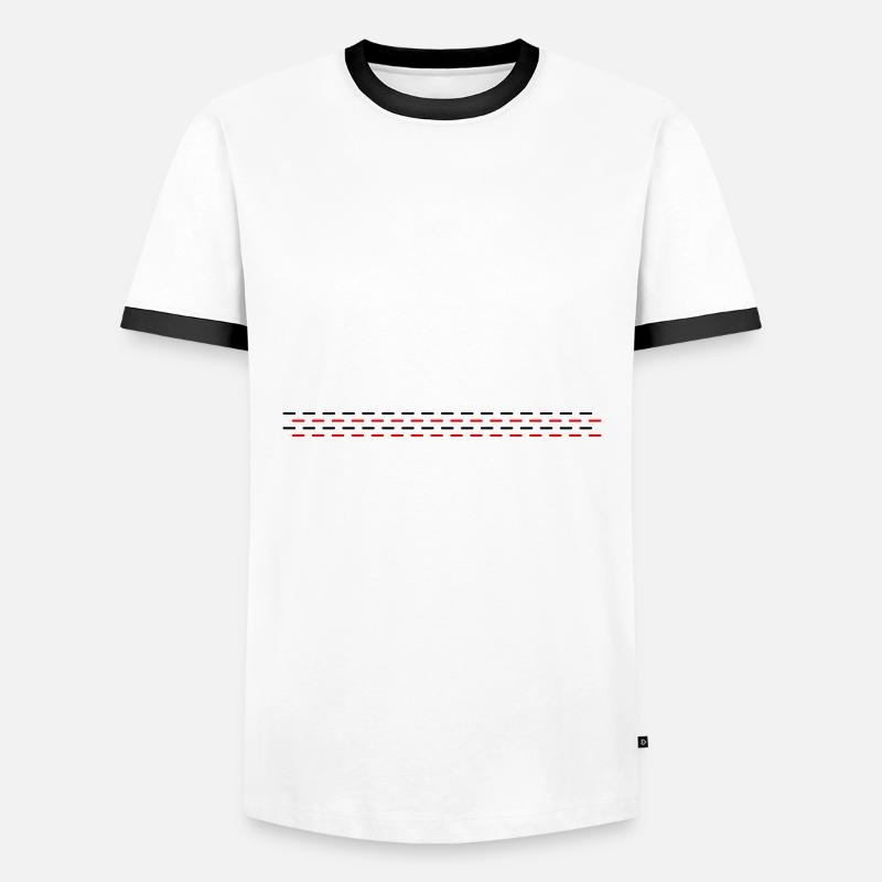 Line dashed - Men's Ringer Shirt - white/black