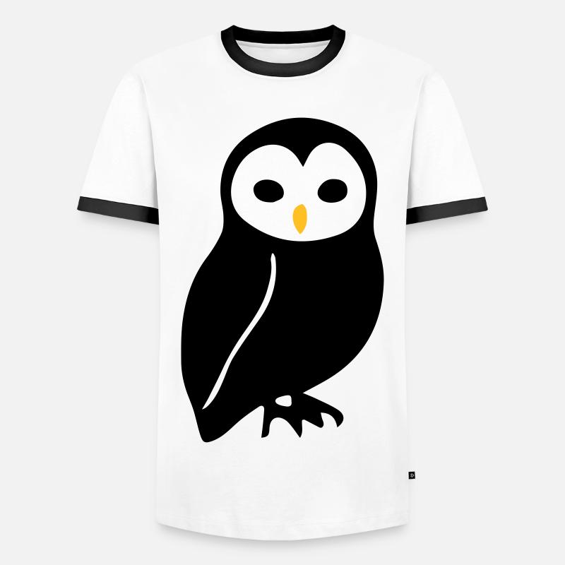 Owl - Men's Ringer Shirt - white/black