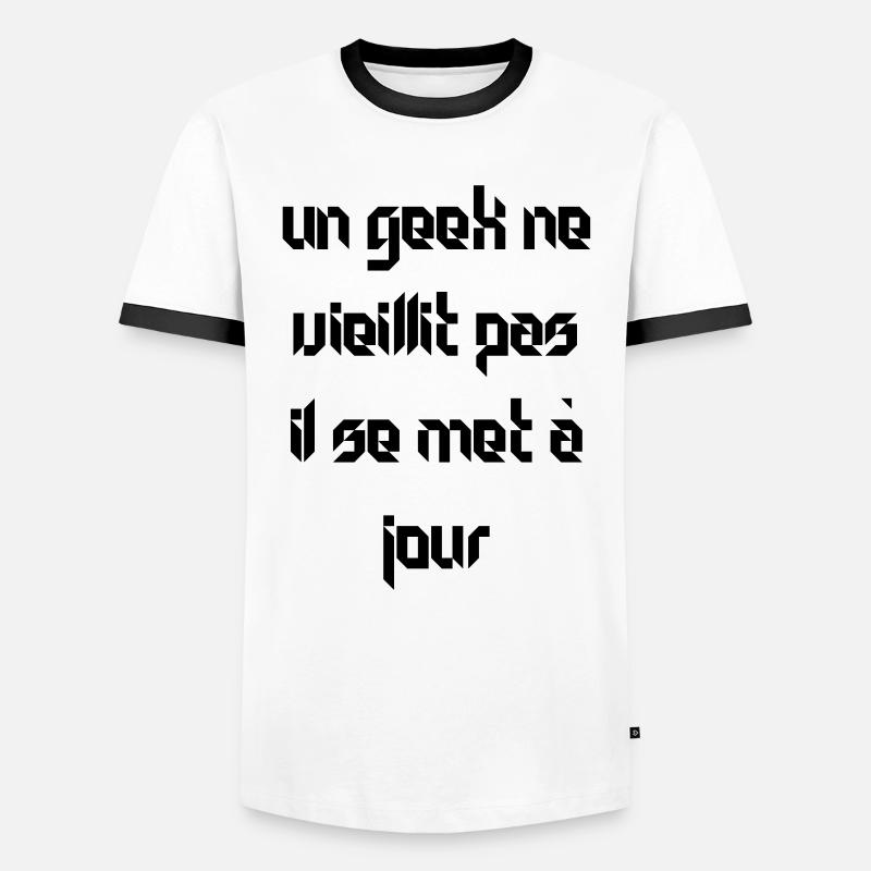 geeks - Men's Ringer Shirt - white/black
