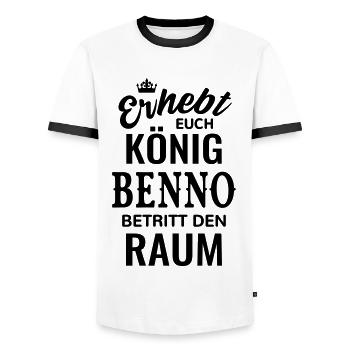 Name Benno Geschenk Idee Geburtstag lustig König - Männer Kontrast-T-Shirt - Weiß/Schwarz - Vorne - AI Model Female 172 light (172cm) & AI Model Male 178 dark (178cm)