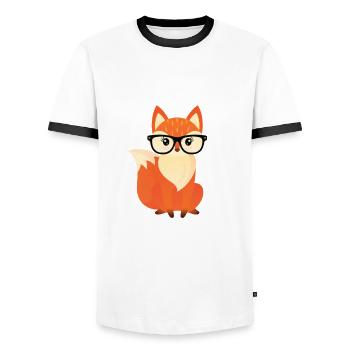 Ich Bin Halt Ein Fuchs - Männer Kontrast-T-Shirt - Weiß/Schwarz - Vorne - AI Model Female 172 light (172cm) & AI Model Male 178 dark (178cm)