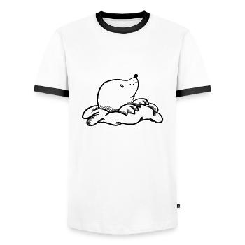 Sweet mole, black. - Men's Ringer Shirt - white/black - Front - AI Model Female 172 light (172cm) & AI Model Male 178 dark (178cm)