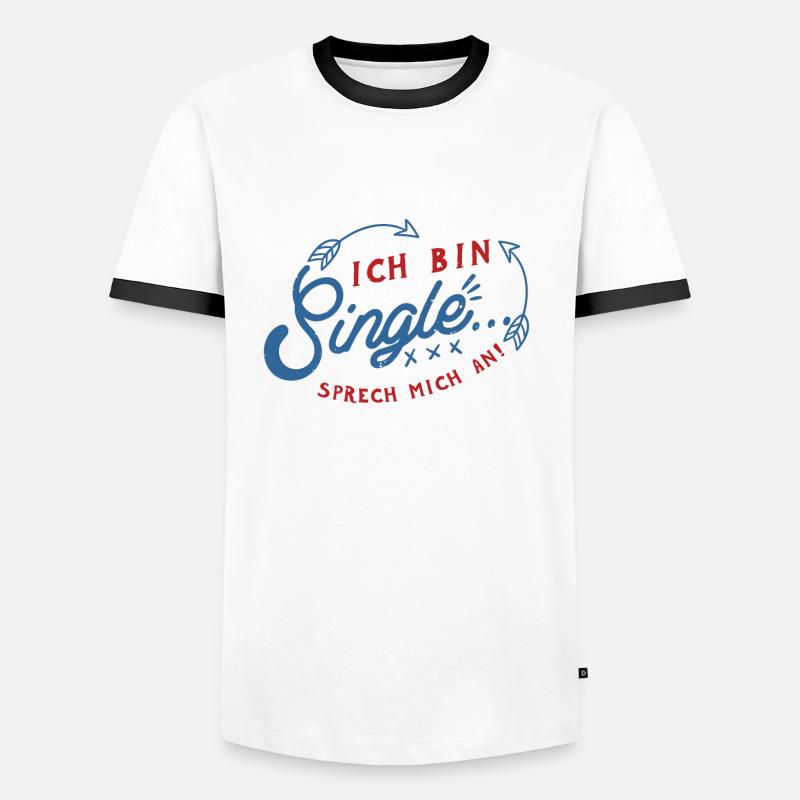 Ich bin Single - Männer Kontrast-T-Shirt - Weiß/Schwarz