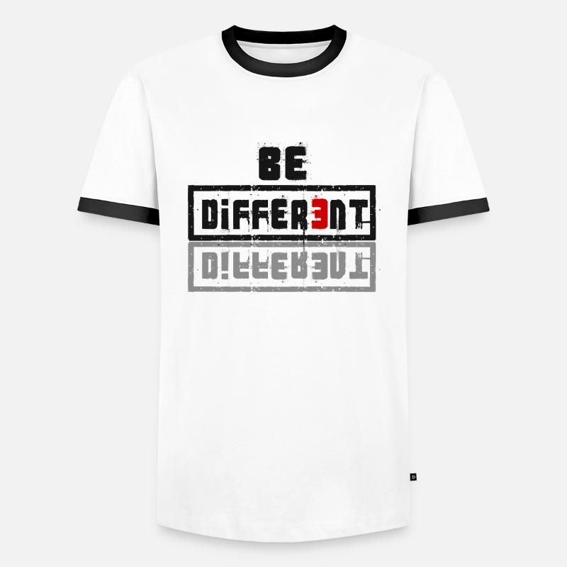 Be Different - Männer Kontrast-T-Shirt - Weiß/Schwarz