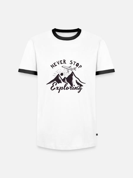 Explore, Travel, Trip - Men's Ringer Shirt - white/black