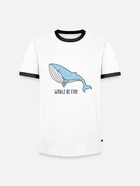 whale - Men's Ringer Shirt - white/black