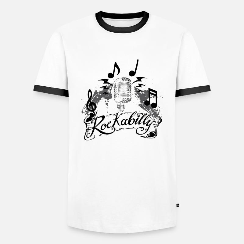 Rockabilly - Männer Kontrast-T-Shirt - Weiß/Schwarz
