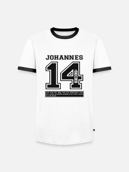 Jesus - Christlich - Bibelvers - Männer Kontrast-T-Shirt - Weiß/Schwarz