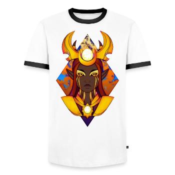 Der Drachenprinz - Janai - Männer Kontrast-T-Shirt - Weiß/Schwarz - Vorne - AI Model Female 172 light (172cm) & AI Model Male 178 dark (178cm)