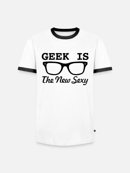 GEEKS SIND SEXY! - Männer Kontrast-T-Shirt - Weiß/Schwarz