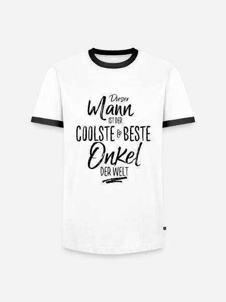 onkel der Beste (s) - Männer Kontrast-T-Shirt - Weiß/Schwarz