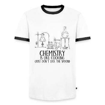 Chemie Chemistry Labor Spruch Student Geschenk - T-shirt contrasté Homme - blanc/noir - Devant - AI Model Female 172 light (172cm) & AI Model Male 178 dark (178cm)