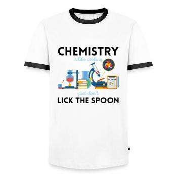 Chimie disant cadeau de laboratoire de chimie - T-shirt contrasté Homme - blanc/noir - Devant - AI Model Female 172 light (172cm) & AI Model Male 178 dark (178cm)