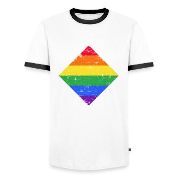lgbt bunt Geschenk - Männer Kontrast-T-Shirt - Weiß/Schwarz - Vorne - AI Model Female 172 light (172cm) & AI Model Male 178 dark (178cm)