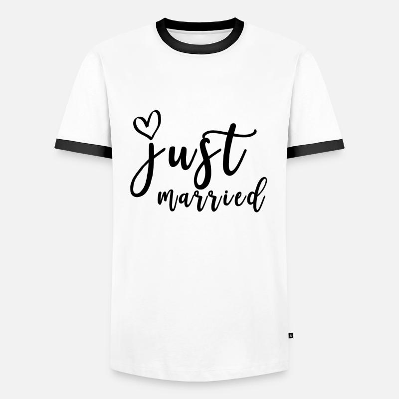 just married Geschenk - Männer Kontrast-T-Shirt - Weiß/Schwarz