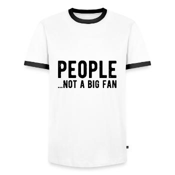 People not a big fan introvert anti social - Men's Ringer Shirt - white/black - Front - AI Model Female 172 light (172cm) & AI Model Male 178 dark (178cm)