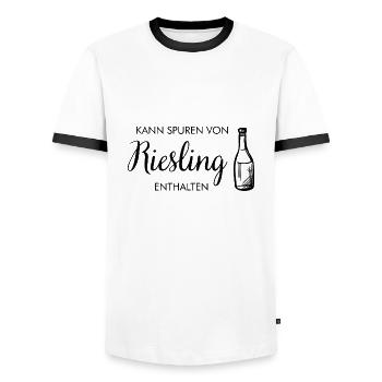 Riesling Wein Weintrinker Pfaelzer Geschenk - Männer Kontrast-T-Shirt - Weiß/Schwarz - Vorne - AI Model Female 172 light (172cm) & AI Model Male 178 dark (178cm)