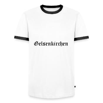 Gelsenkirchen Ruhrpott Ruhrgebiet Heimat - Männer Kontrast-T-Shirt - Weiß/Schwarz - Vorne - AI Model Female 172 light (172cm) & AI Model Male 178 dark (178cm)