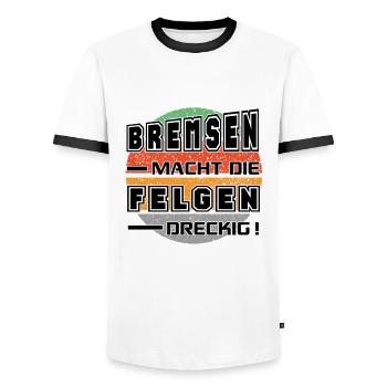 Sprüche Autofahrer Rasen Schnell fahren - Männer Kontrast-T-Shirt - Weiß/Schwarz - Vorne - AI Model Female 172 light (172cm) & AI Model Male 178 dark (178cm)