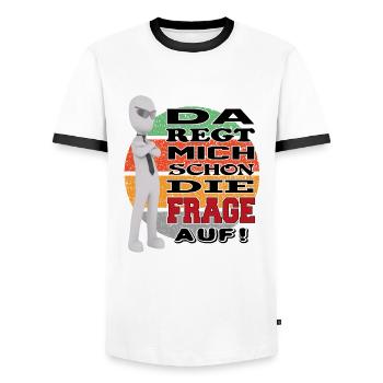 Sprüche Arbeit Beruf Blöde Frage Aufregen Retro - Männer Kontrast-T-Shirt - Weiß/Schwarz - Vorne - AI Model Female 172 light (172cm) & AI Model Male 178 dark (178cm)