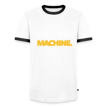 Train like a Machine - Fitness - Gym - Männer Kontrast-T-Shirt - Weiß/Schwarz - Vorne - AI Model Female 172 light (172cm) & AI Model Male 178 dark (178cm)