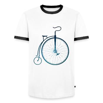 Bicycle - Men's Ringer Shirt - white/black - Front - AI Model Female 172 light (172cm) & AI Model Male 178 dark (178cm)