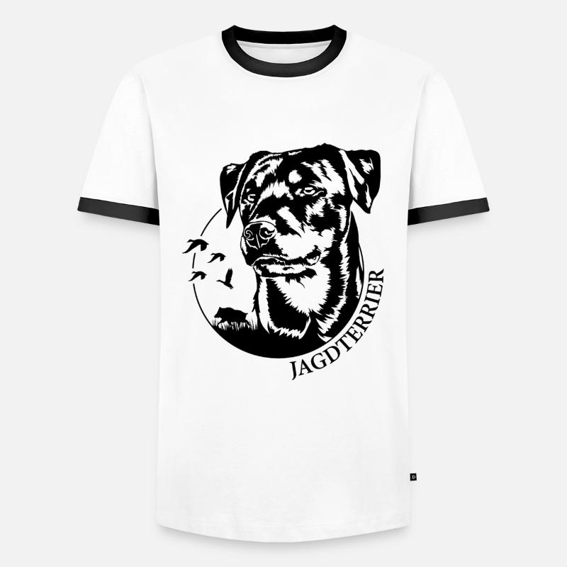 Jagdterrier Jagdhunde Jagdhund Hunde Wilsigns - Männer Kontrast-T-Shirt - Weiß/Schwarz