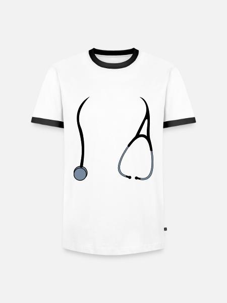 stéthoscopes - T-shirt contrasté Homme - blanc/noir
