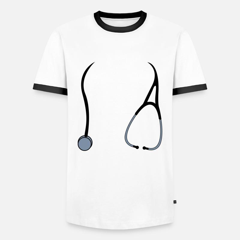 stéthoscopes - T-shirt contrasté Homme - blanc/noir