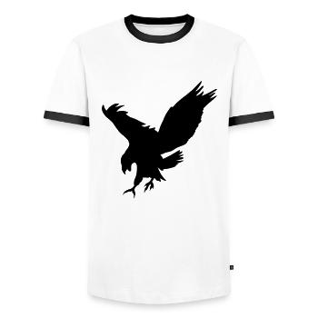 Corbeau animal idée cadeau bec griffes oiseau - T-shirt contrasté Homme - blanc/noir - Devant - AI Model Female 172 light (172cm) & AI Model Male 178 dark (178cm)