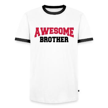 Awesome Brother - T-shirt contrasté Homme - blanc/noir - Devant - AI Model Female 172 light (172cm) & AI Model Male 178 dark (178cm)