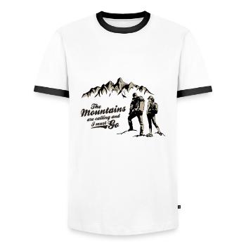 HIKE - Men's Ringer Shirt - white/black - Front - AI Model Female 172 light (172cm) & AI Model Male 178 dark (178cm)