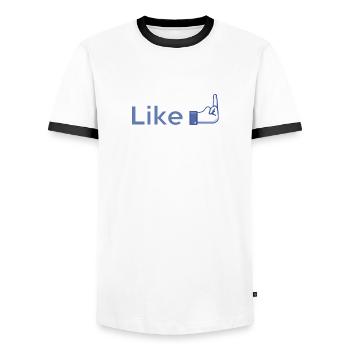 Like mich am Arsch - Meinungs-T-Shirt - Männer Kontrast-T-Shirt - Weiß/Schwarz - Vorne - AI Model Female 172 light (172cm) & AI Model Male 178 dark (178cm)