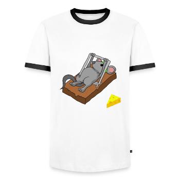 Mousetrap Mouse Mousetrap Mouse - Men's Ringer Shirt - white/black - Front - AI Model Female 172 light (172cm) & AI Model Male 178 dark (178cm)