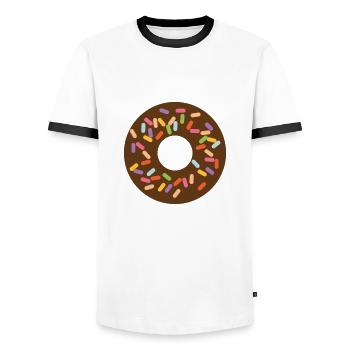 Beignet coloré tellement savoureux! - T-shirt contrasté Homme - blanc/noir - Devant - AI Model Female 172 light (172cm) & AI Model Male 178 dark (178cm)