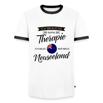 Neuseeland - Männer Kontrast-T-Shirt - Weiß/Schwarz - Vorne - AI Model Female 172 light (172cm) & AI Model Male 178 dark (178cm)
