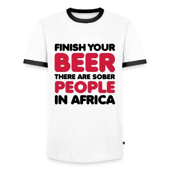 Beer - T-shirt contrasté Homme - blanc/noir - Devant - AI Model Female 172 light (172cm) & AI Model Male 178 dark (178cm)