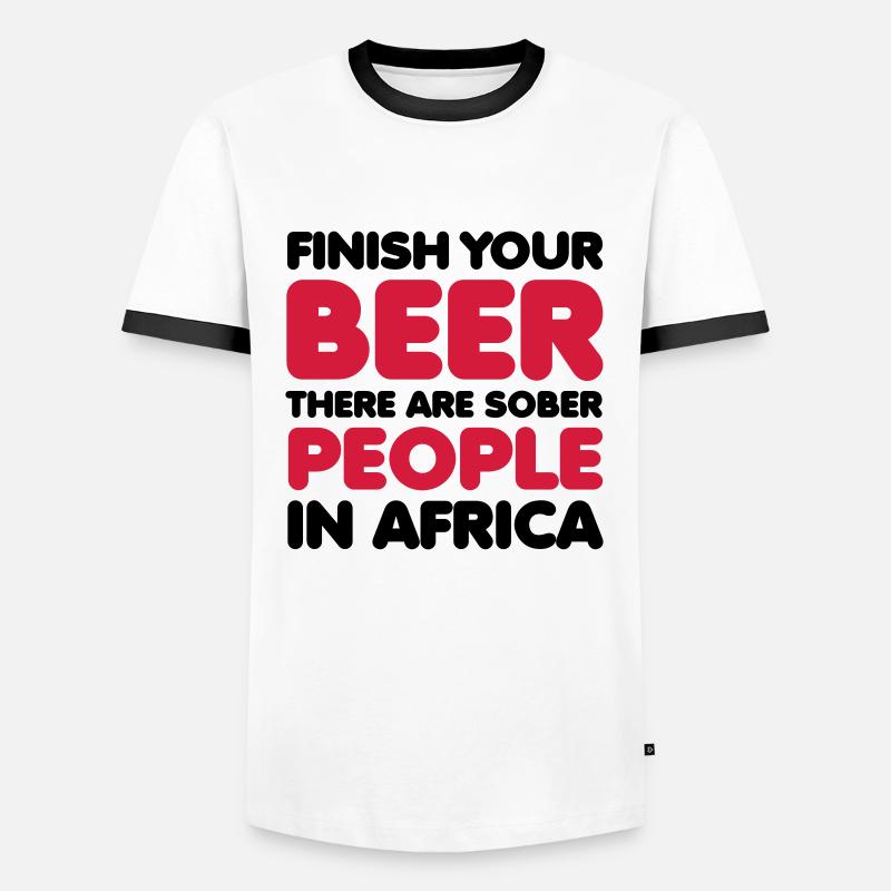 Beer - Männer Kontrast-T-Shirt - Weiß/Schwarz