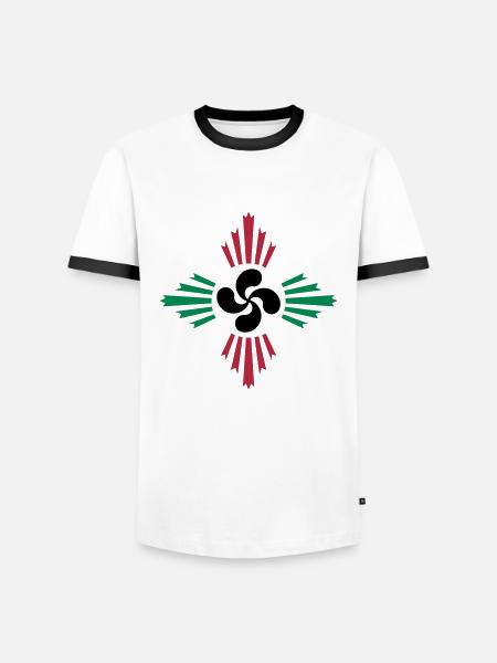 croix basque - lauburu 52 - T-shirt contrasté Homme - blanc/noir