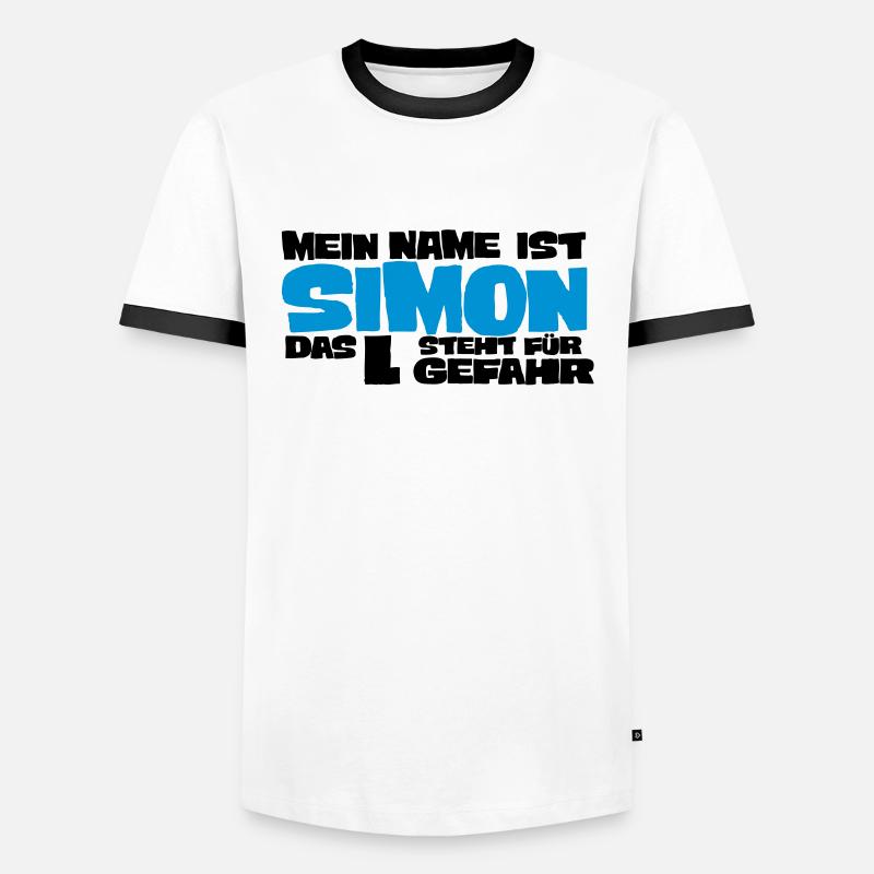 simon - Men's Ringer Shirt - white/black