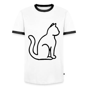 Kitten house cat cat kitten - Men's Ringer Shirt - white/black - Front - AI Model Female 172 light (172cm) & AI Model Male 178 dark (178cm)