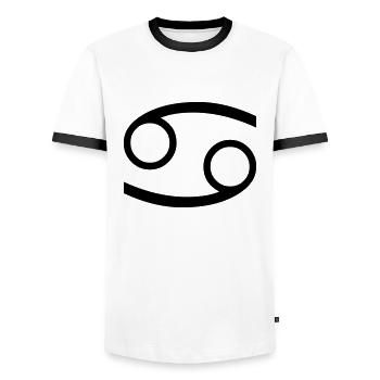 Star sign Cancer - Men's Ringer Shirt - white/black - Front - AI Model Female 172 light (172cm) & AI Model Male 178 dark (178cm)