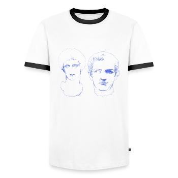 Amour éternel - amoureux pour toujours en marbre - T-shirt contrasté Homme - blanc/noir - Devant - AI Model Female 172 light (172cm) & AI Model Male 178 dark (178cm)