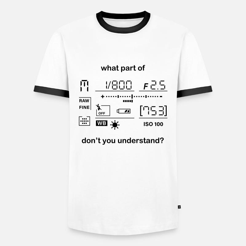 Kamera Manueller Modus - Männer Kontrast-T-Shirt - Weiß/Schwarz