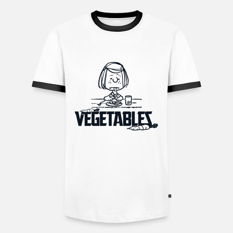 Peanuts Peppermint Patty Gemüse - Männer Kontrast-T-Shirt - Weiß/Schwarz
